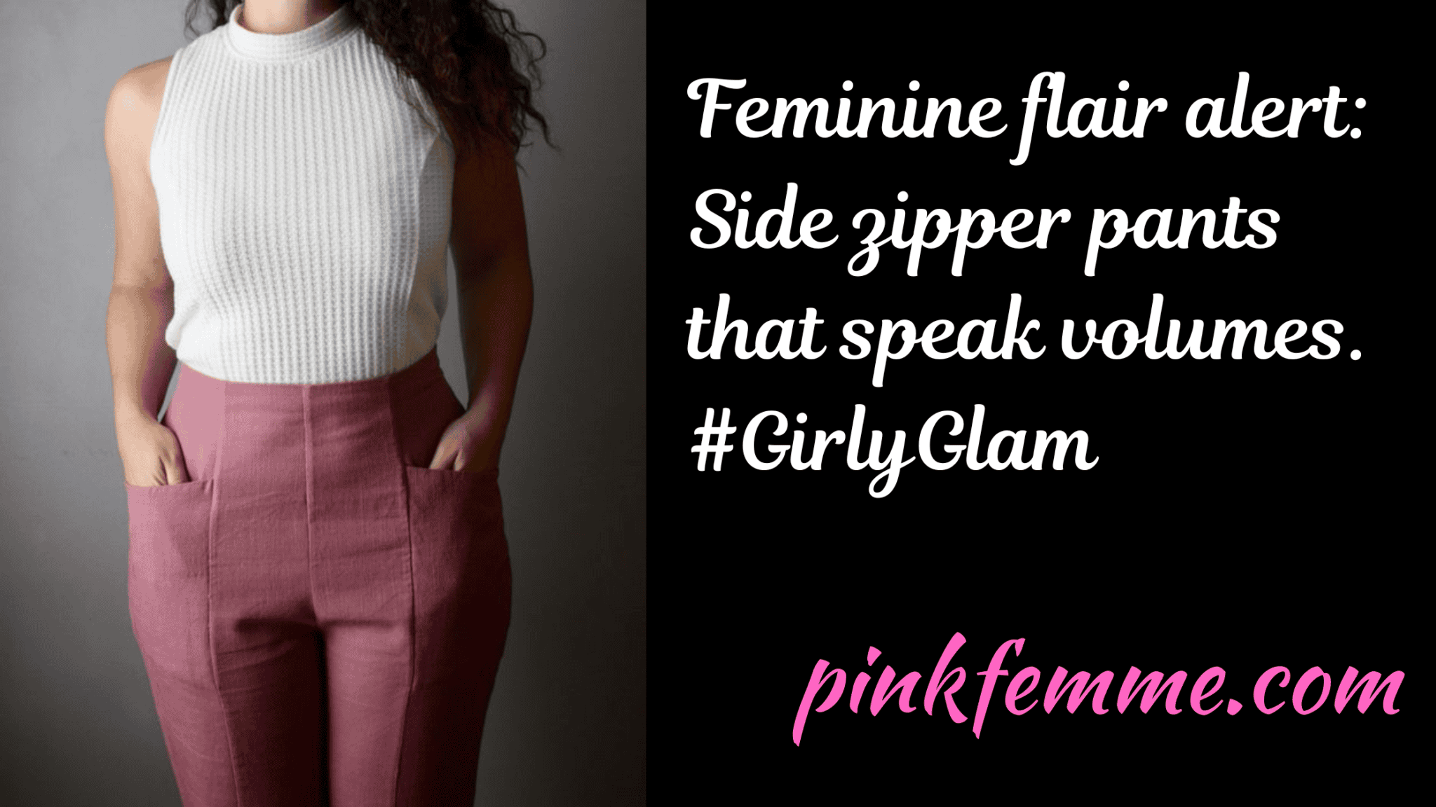 Side Zipper Feather Pants
